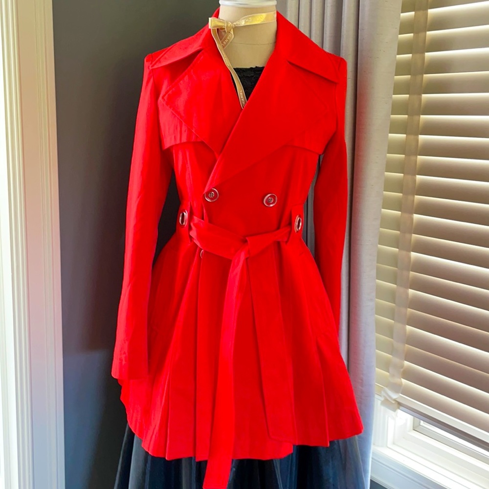 Orange via spiga ca double breasted rain jacket